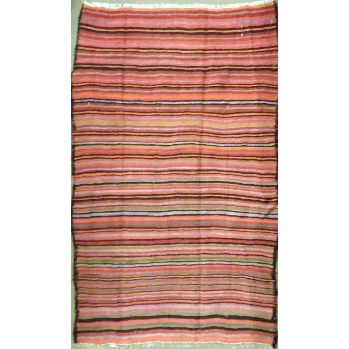 One Of The Kind Authentic Hand-Knotted Sanandaj Vintage Kilim 6'7" X 4'1"